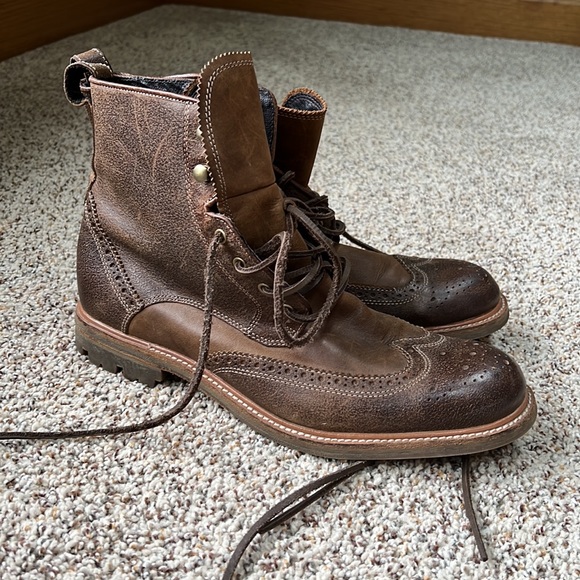 John Varvatos Brown Genuine Leather Boots Size:12M - Picture 2 of 7